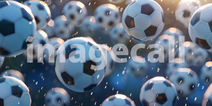 Soccer balls background sports background - Ai Generated