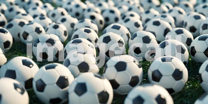 Soccer balls background sports background - Ai Generated