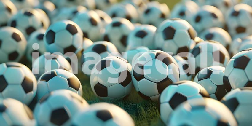 Soccer balls background sports background - Ai Generated