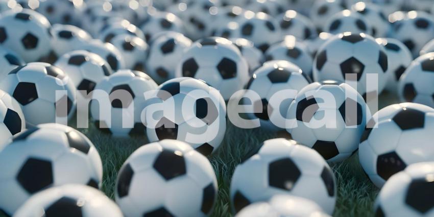Soccer balls background sports background - Ai Generated