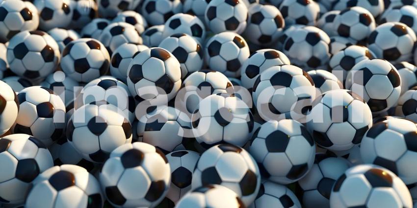 Soccer balls background sports background - Ai Generated