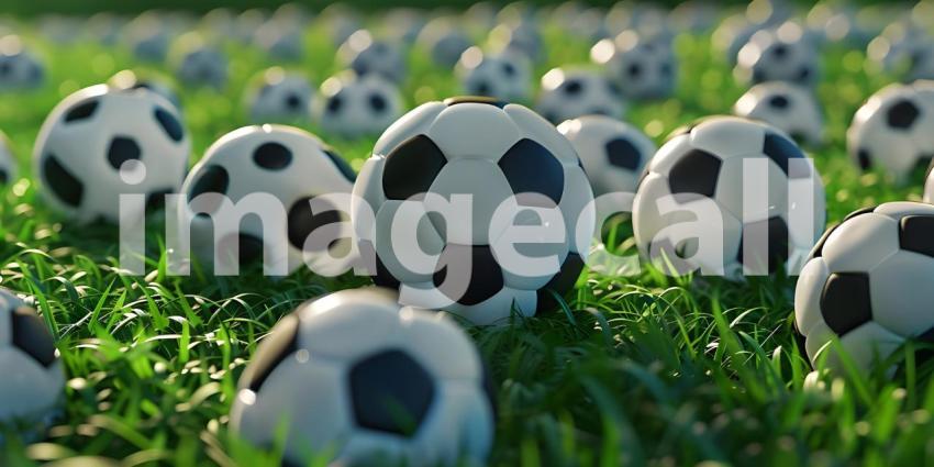 Soccer balls background sports background - Ai Generated