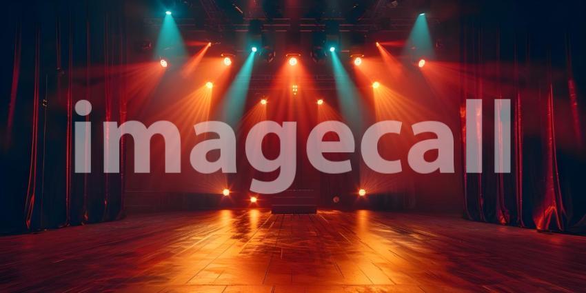 Stage light background with spotlight illuminated the stage background - Ai Generated