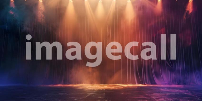 Stage light background with spotlight illuminated the stage background - Ai Generated