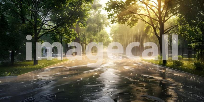 Storm with heavy rainfall caused a major flooding background - Ai Generated