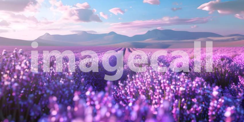Stunning lavender field landscape background - Ai Generated