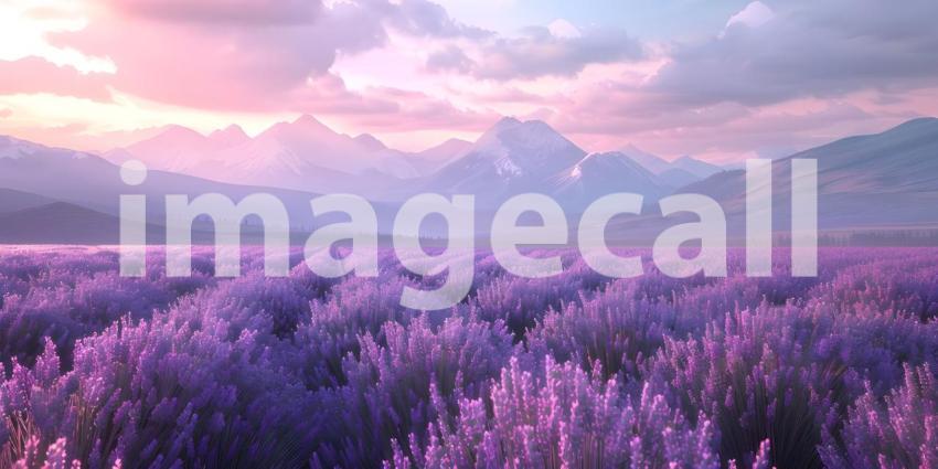 Stunning lavender field landscape background - Ai Generated