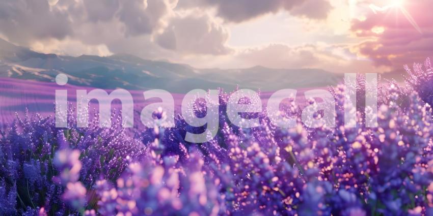 Stunning lavender field landscape background - Ai Generated