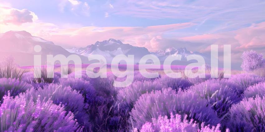 Stunning lavender field landscape background - Ai Generated