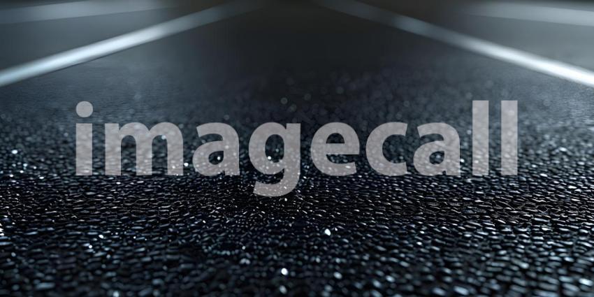 Black asphalt road with white dividing lines background - Ai Generated