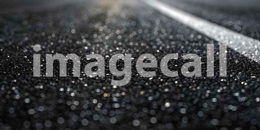 Black asphalt road with white dividing lines background - Ai Generated