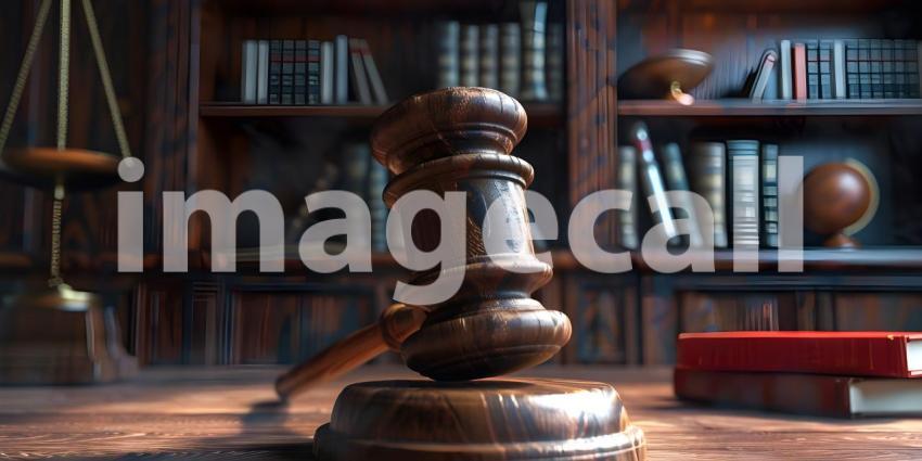 Wooden gavel and judge working background - Ai Generated
