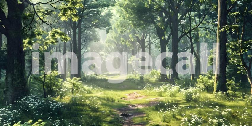 Woodlands in forest background - Ai Generated