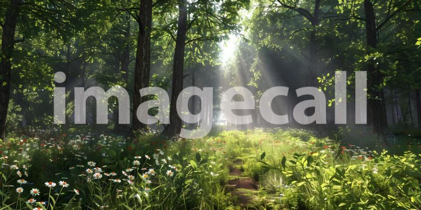 Woodlands in forest background - Ai Generated