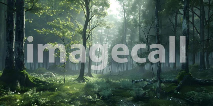 Woodlands in forest background - Ai Generated