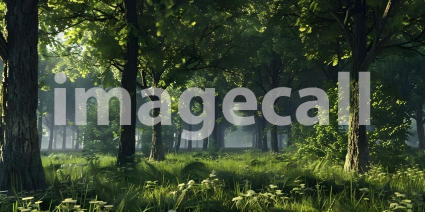 Woodlands in forest background - Ai Generated