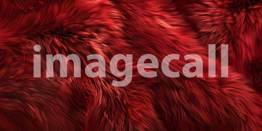 Red Fur texture background - Ai Generated