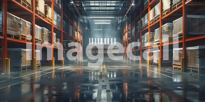 Logistic warehouse background - Ai Generated