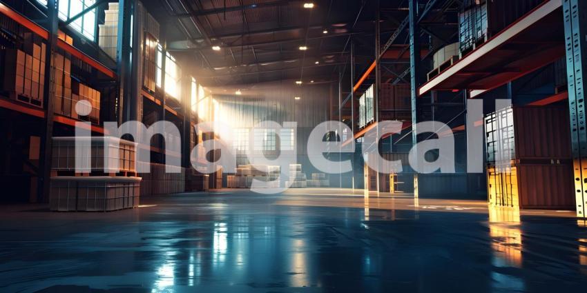 Logistic warehouse background - Ai Generated