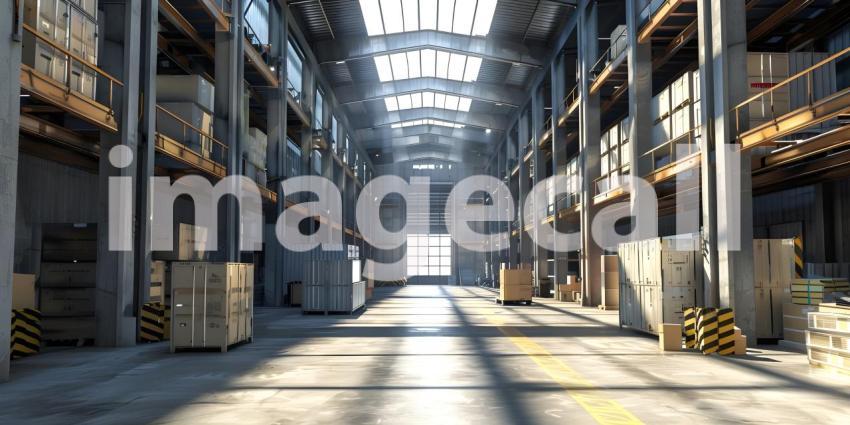 Logistic warehouse background - Ai Generated