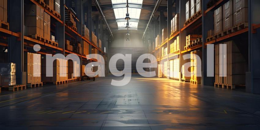 Logistic warehouse background - Ai Generated