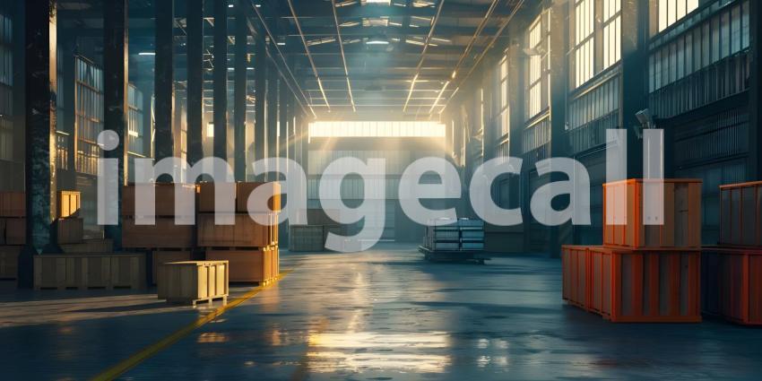 Logistic warehouse background - Ai Generated