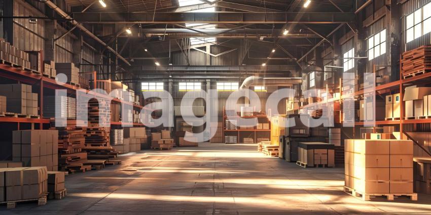 Logistic warehouse background - Ai Generated