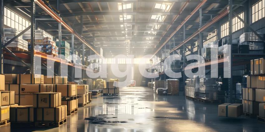 Logistic warehouse background - Ai Generated