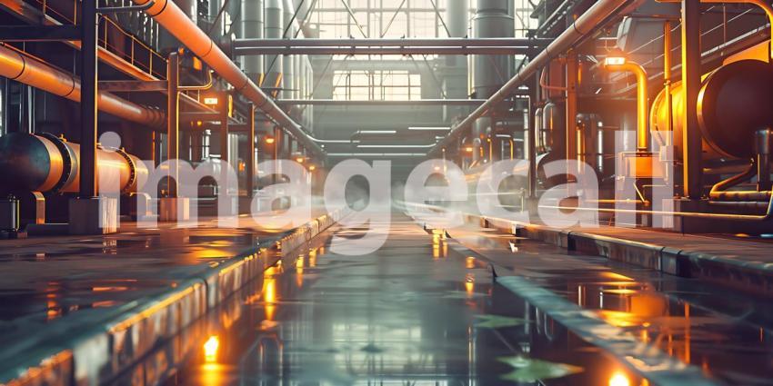 Bright Chicken Processing Plant background - Ai Generated