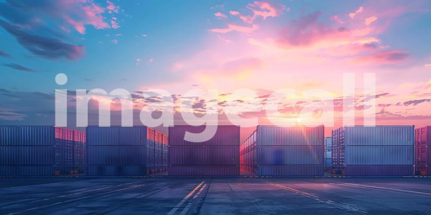 Containers cargo import or export at port background - Ai Generated