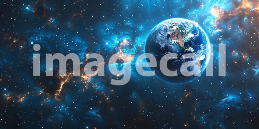 Digital Planet Earth background - Ai Generated