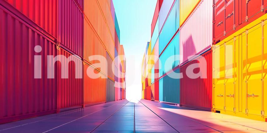 Containers cargo import or export at port background - Ai Generated