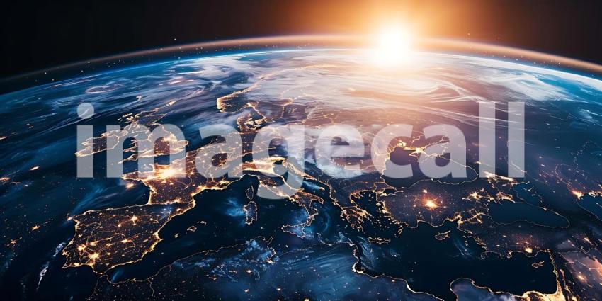 Digital Planet Earth background - Ai Generated