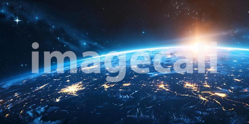 Digital Planet Earth background - Ai Generated