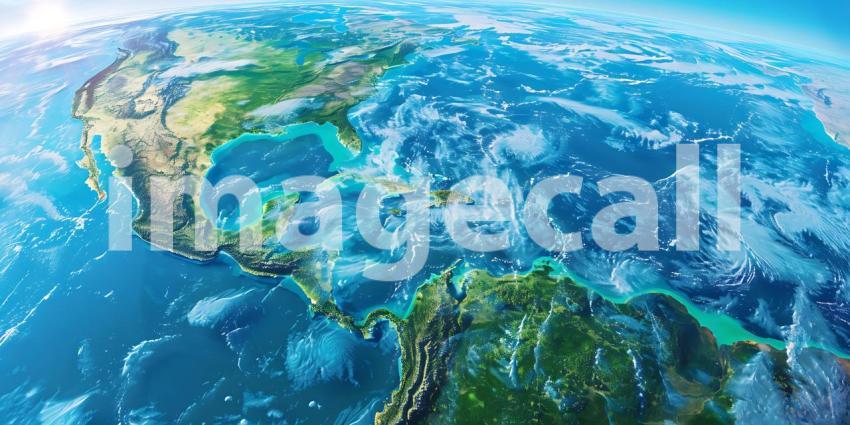 Digital Planet Earth background - Ai Generated