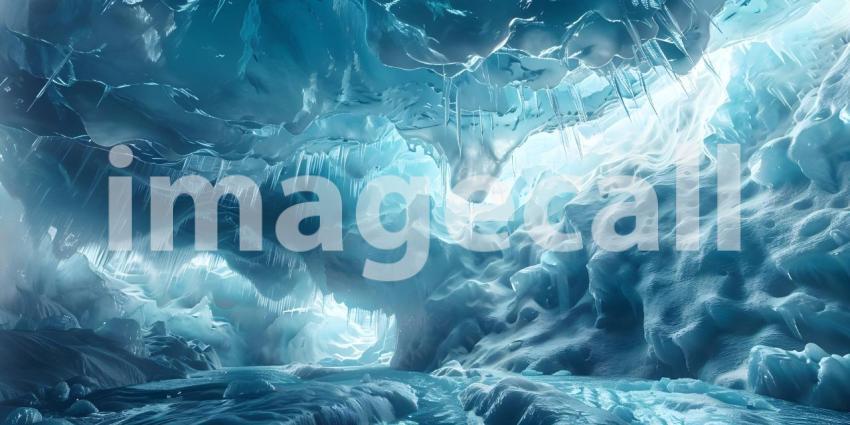 Ice texture from ice cave background - Ai Generated