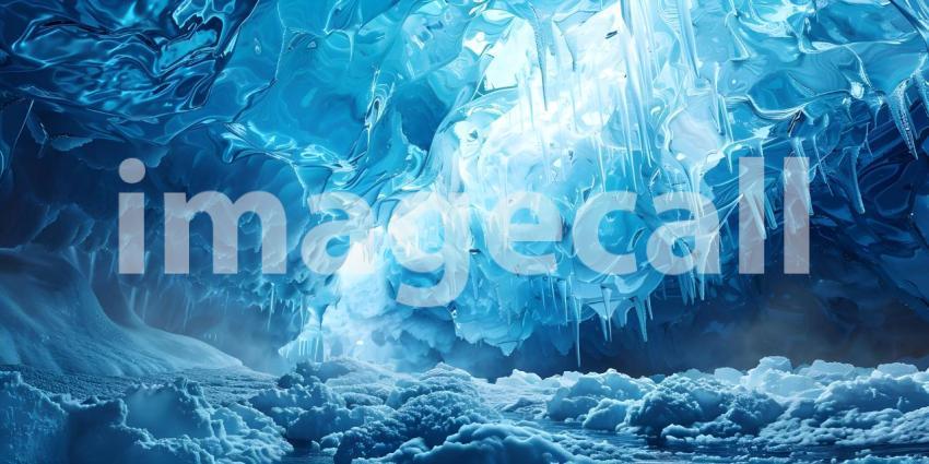 Ice texture from ice cave background - Ai Generated