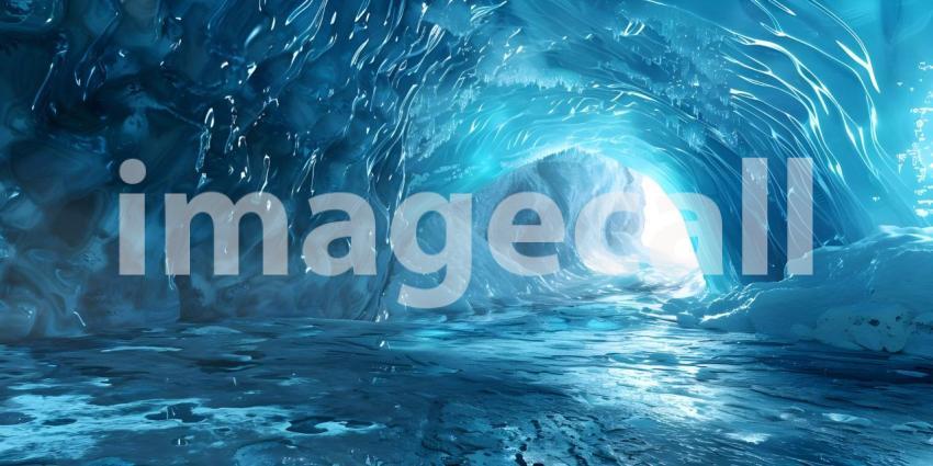 Ice texture from ice cave background - Ai Generated