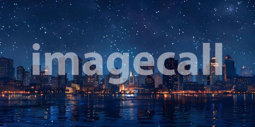 Night Skyline background - Ai Generated