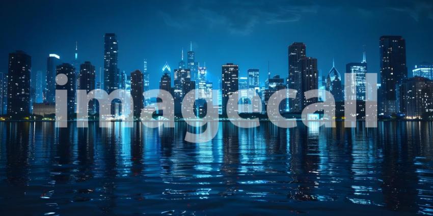 Night Skyline background - Ai Generated