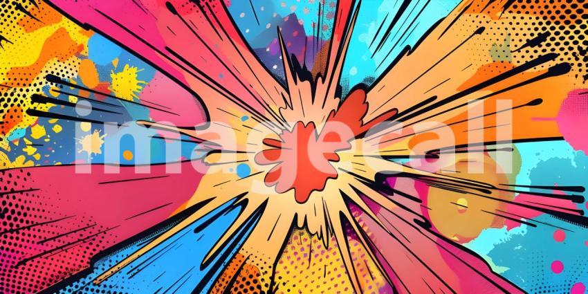 Pop art retro comic background - Ai Generated