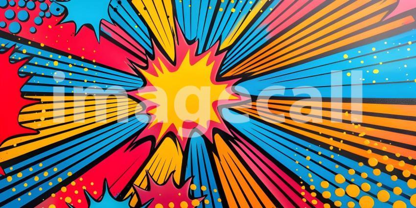 Pop art retro comic background - Ai Generated