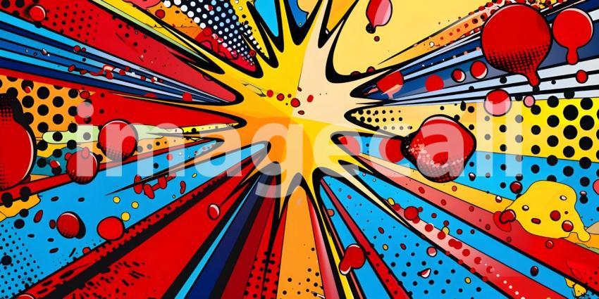 Pop art retro comic background - Ai Generated