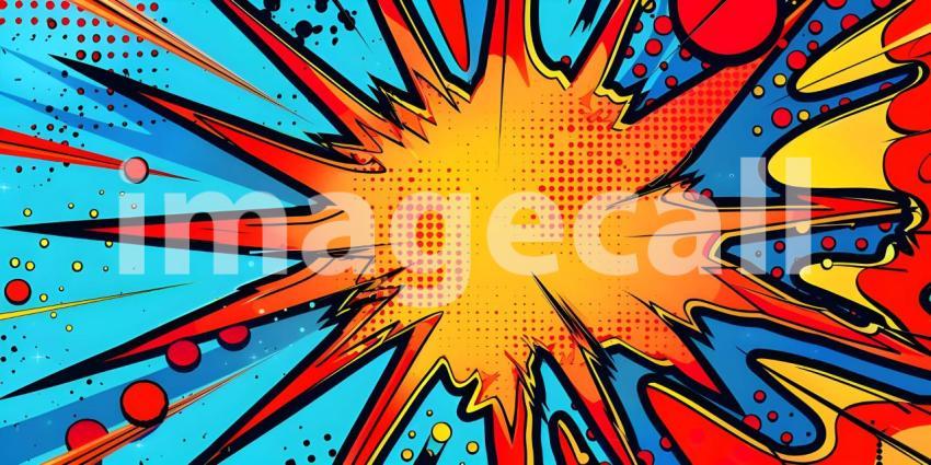 Pop art retro comic background - Ai Generated