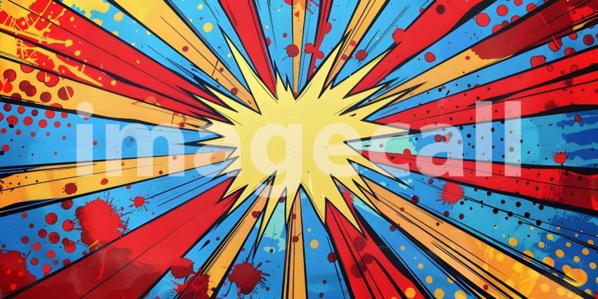 Pop art retro comic background - Ai Generated