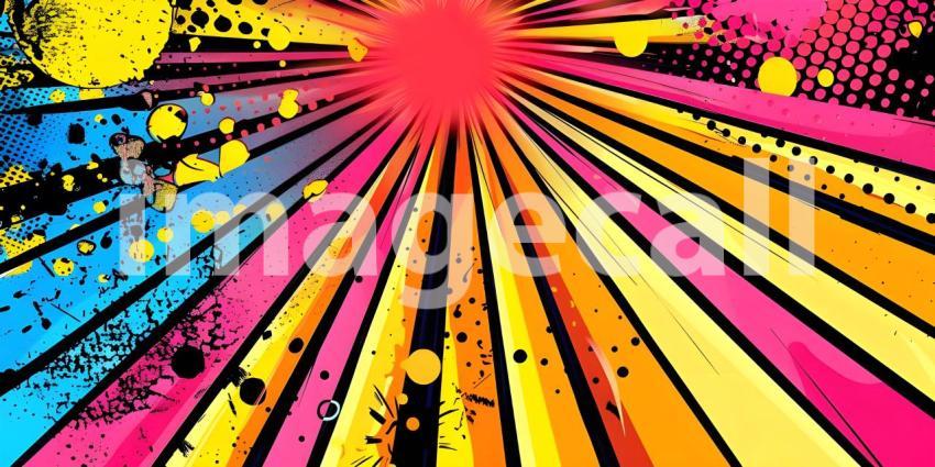 Pop art retro comic background - Ai Generated