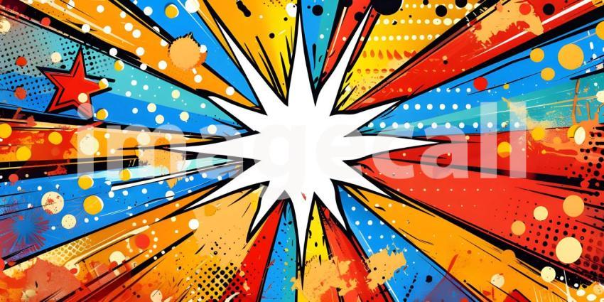 Pop art retro comic background - Ai Generated