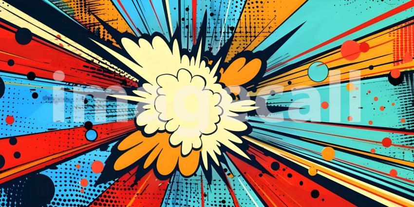 Pop art retro comic background - Ai Generated