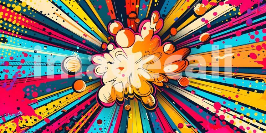 Pop art retro comic background - Ai Generated