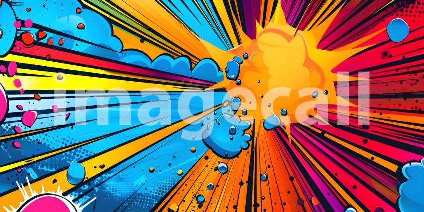 Pop art retro comic background - Ai Generated